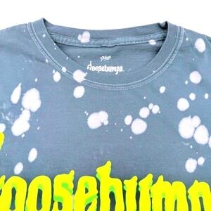 Goosebumps Plant Man Graphic Tee Bleach Dye Large Retro